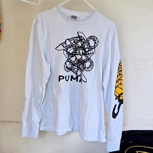 SOLD - Men’s PUMA Hoops Long Sleeve T-Shirt Sz M Baby Blue Powder Basketball